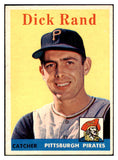 1958 Topps Baseball #218 Dick Rand Pirates NR-MT 444317