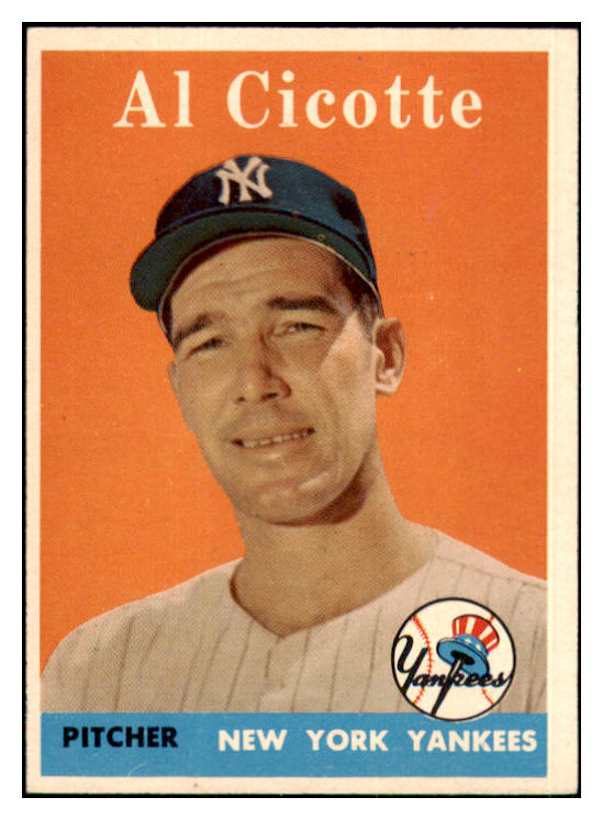 1958 Topps Baseball #382 Al Cicotte Yankees NR-MT 444396
