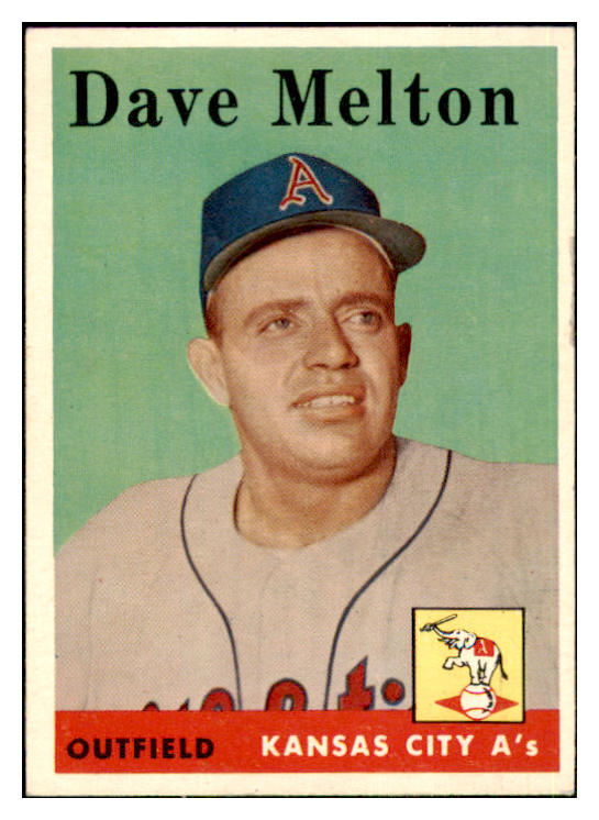 1958 Topps Baseball #391 Dave Melton A's NR-MT 444403