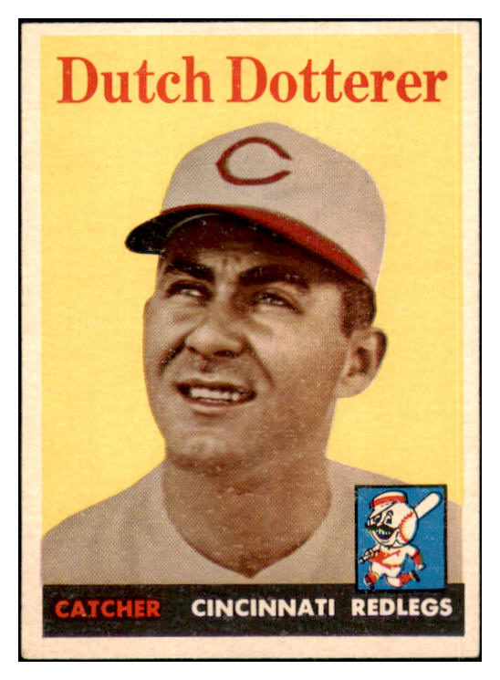 1958 Topps Baseball #396 Dutch Dotterer Reds NR-MT 444405