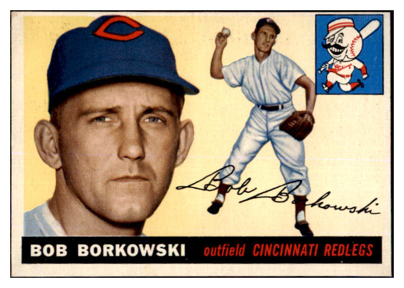 1955 Topps Baseball #074 Bob Borkowski Reds EX-MT 444493