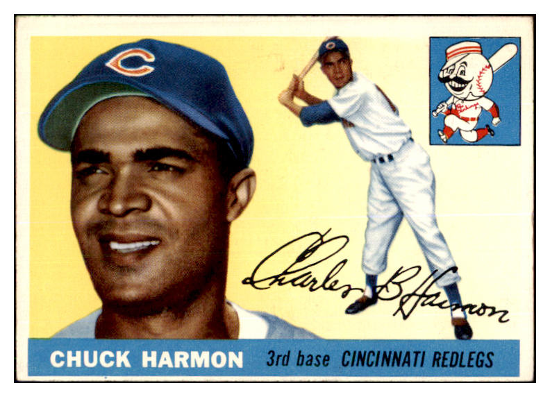 1955 Topps Baseball #082 Chuck Harmon Reds EX-MT 444497