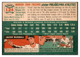 1954 Topps Baseball #124 Marion Fricano A's EX-MT 444525