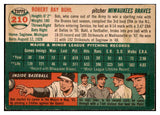 1954 Topps Baseball #210 Bob Buhl Braves EX-MT 444545