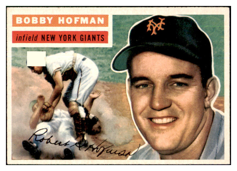 1956 Topps Baseball #028 Bobby Hofman Giants NR-MT Gray 444601