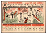 1956 Topps Baseball #027 Nelson Burbrink Cardinals EX-MT White 444654