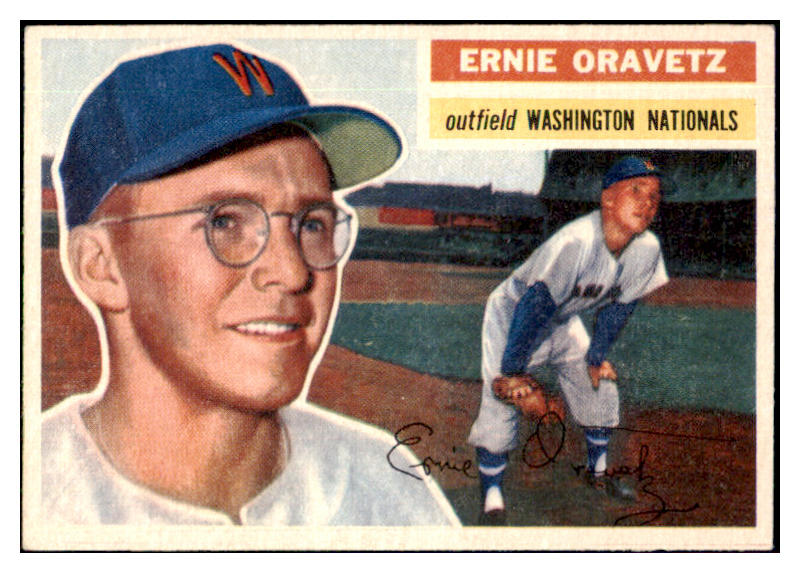 1956 Topps Baseball #051 Ernie Oravetz Senators EX-MT White 444671