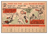 1956 Topps Baseball #087 Dean Stone Senators EX-MT White 444694