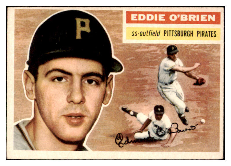 1956 Topps Baseball #116 Eddie O'Brien Pirates EX-MT Gray 444706