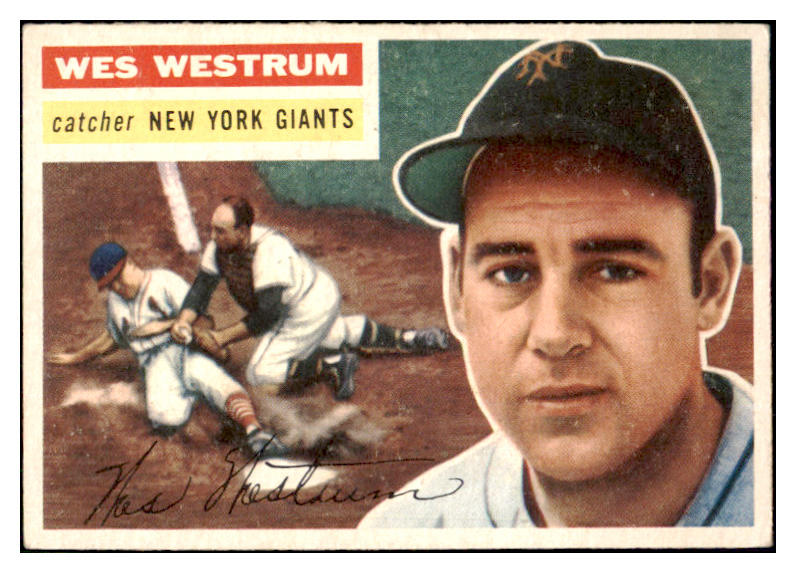 1956 Topps Baseball #156 Wes Westrum Giants EX-MT Gray 444715