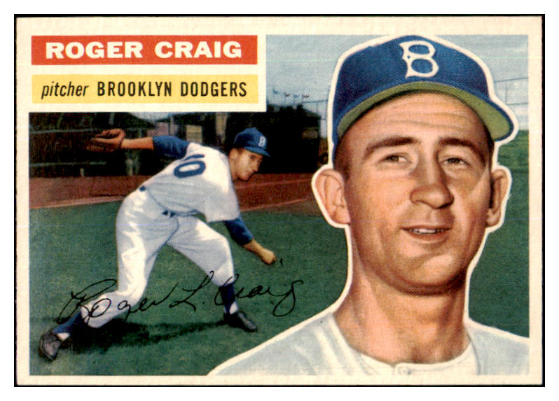 1956 Topps Baseball #063 Roger Craig Dodgers NR-MT Gray 444779