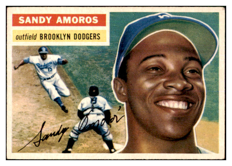 1956 Topps Baseball #042 Sandy Amoros Dodgers EX-MT Gray 444786