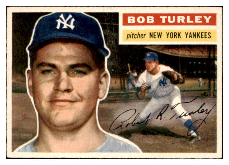 1956 Topps Baseball #040 Bob Turley Yankees EX-MT White 444862