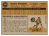 1960 Topps Baseball #493 Duke Snider Dodgers VG-EX 445006