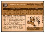 1960 Topps Baseball #210 Harmon Killebrew Senators EX-MT 445012