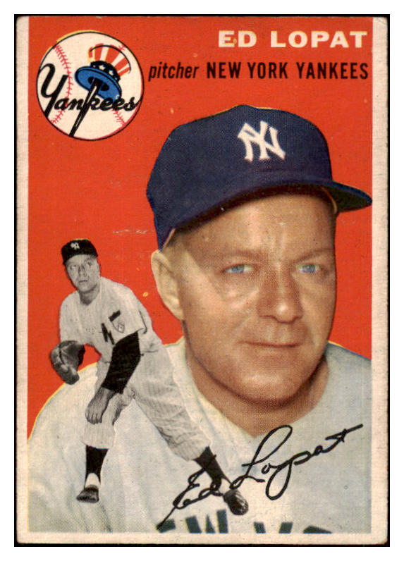 1954 Topps Baseball #005 Eddie Lopat Yankees EX+/EX-MT 445127 Kit Young Cards