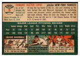 1954 Topps Baseball #005 Eddie Lopat Yankees EX+/EX-MT 445127 Kit Young Cards