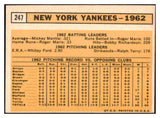 1963 Topps Baseball #247 New York Yankees Team NR-MT 445234