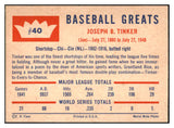 1960 Fleer Baseball #040 Joe Tinker Cubs NM/MT 445239