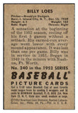 1952 Bowman Baseball #240 Billy Loes Dodgers NR-MT 445277