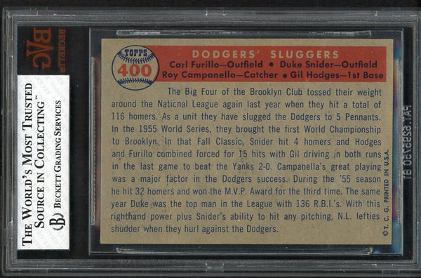 1957 Topps Baseball #400 Roy Campanella Duke Snider Gil Hodges BVG 7 NM 445416