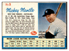 1962 Post Baseball #005 Mickey Mantle Yankees EX 445508