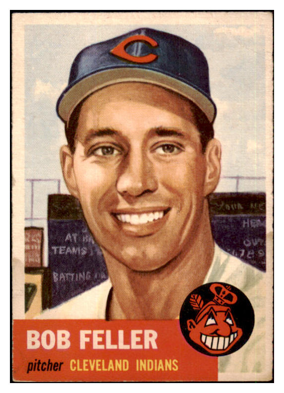 1953 Topps Baseball #054 Bob Feller Indians VG-EX 445671