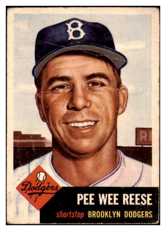 1953 Topps Baseball #076 Pee Wee Reese Dodgers GD-VG 445702