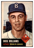 1953 Topps Baseball #125 Dick Williams Dodgers Good 445716