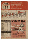 1953 Topps Baseball #125 Dick Williams Dodgers Good 445716