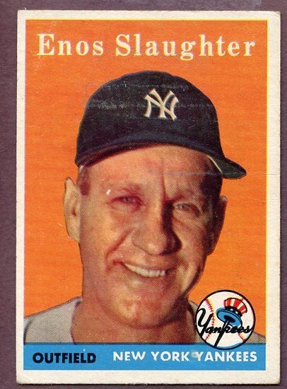 1958 Topps Baseball #142 Enos Slaughter Yankees VG-EX 445823