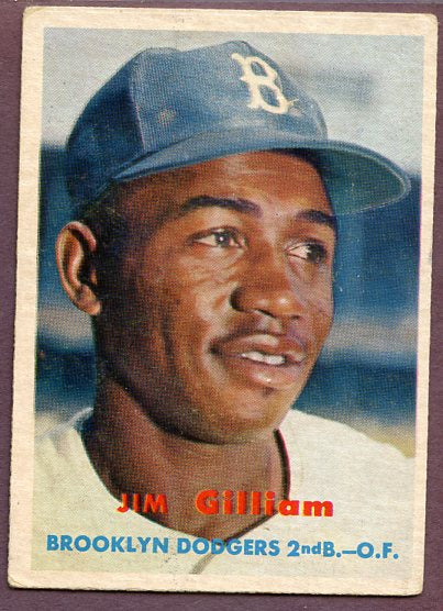 1957 Topps Baseball #115 Jim Gilliam Dodgers VG-EX 445870