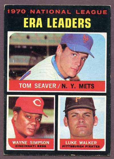 1971 Topps Baseball #068 N.L. ERA Leaders Tom Seaver VG-EX 445935