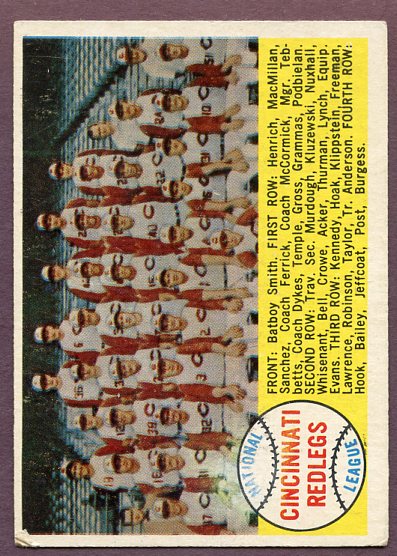 1958 Topps Baseball #428 Cincinnati Reds Team VG-EX 445950
