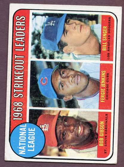 1969 Topps Baseball #012 N.L. Strike Out Leaders Bob Gibson VG-EX 445972