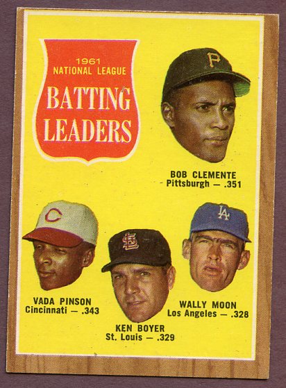 1962 Topps Baseball #052 N.L. Batting Leaders Roberto Clemente VG-EX 445999