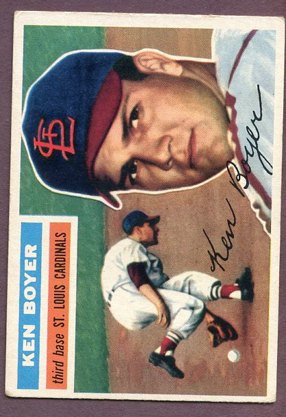 1956 Topps Baseball #014 Ken Boyer Cardinals VG-EX Gray 446062