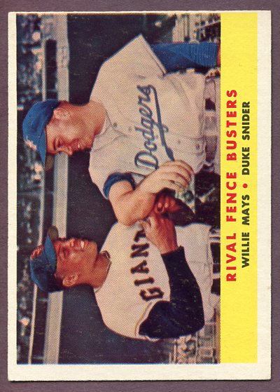 1958 Topps Baseball #436 Willie Mays Duke Snider VG-EX/EX 446255