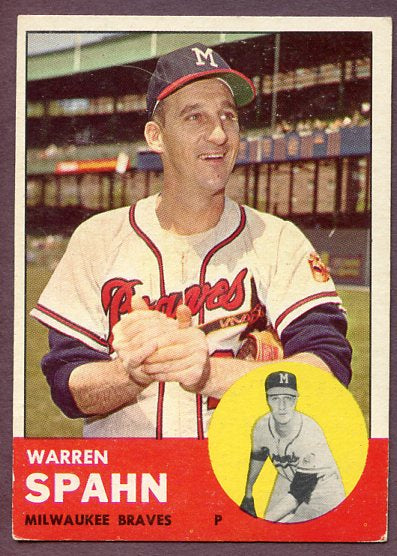 1963 Topps Baseball #320 Warren Spahn Braves VG-EX/EX 446354