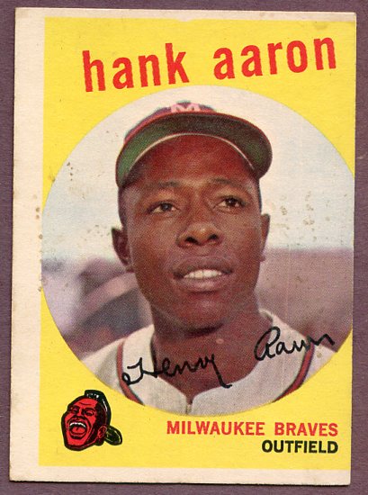 1959 Topps Baseball #380 Hank Aaron Braves VG 446405
