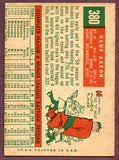 1959 Topps Baseball #380 Hank Aaron Braves VG 446405