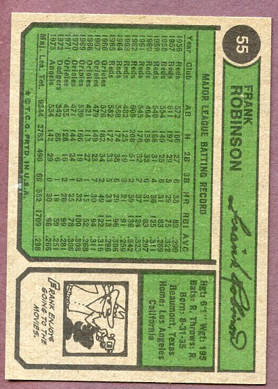 1974 Topps Baseball #055 Frank Robinson Angels EX-MT 446481