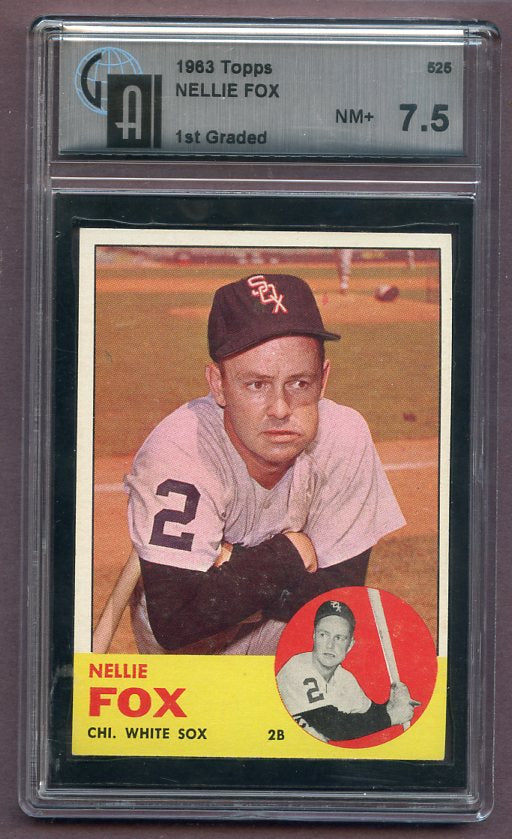 1963 Topps Baseball #525 Nellie Fox White Sox GAI 7.5 NM+ 446612
