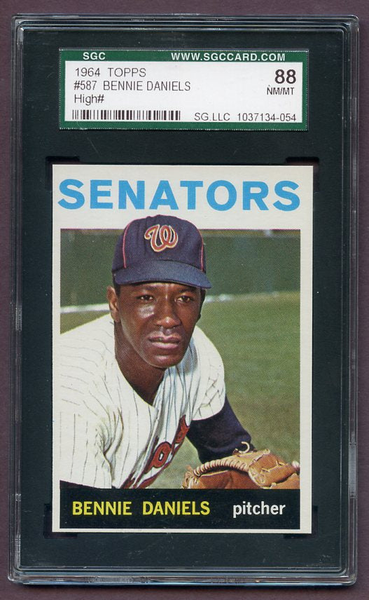 1964 Topps Baseball #587 Bennie Daniels Senators SGC 88 NM/MT 446641
