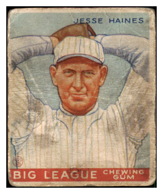 1933 Goudey #073 Jesse Haines Cardinals Good 446744