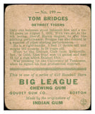 1933 Goudey #199 Tom Bridges Tigers Good 446774