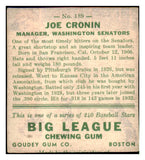 1933 Goudey #189 Joe Cronin Senators trimmed no borders 446826
