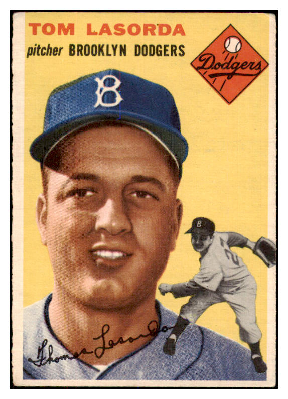 1954 Topps Baseball #132 Tom Lasorda Dodgers VG-EX 446838