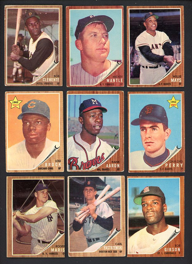 1962 Topps Complete Set Mid Grade Mantle Mays Aaron 447072