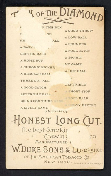 1893 N135 Talk of the Diamond Left On Base Good back damage 447155